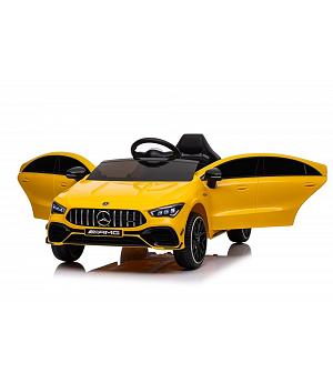 Coche eléctrico 12v niños, Mercedes CLA45S AMG, amarillo, 4x4, RC INDA609-LE19785